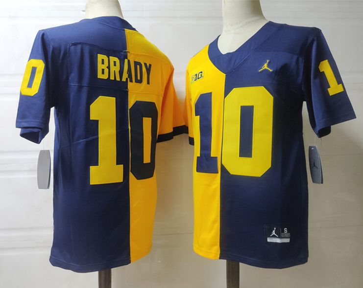 Men Michigan Wolverines #10 Brady Yellow Blue 2025 NCAA Jersey->ncaa teams->NCAA Jersey